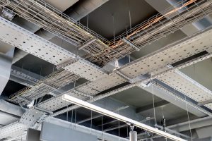 Electric,Networks,,Cable,Trays,,Low-voltage,Networks,Of,Different,Colors,On